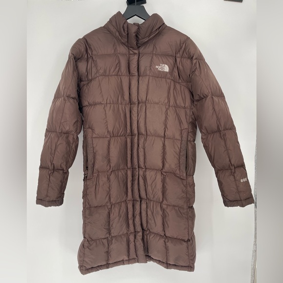 Women's The North Face TNF Nuptse Brown 600 Down Puffer Parka Coat Jacket Sz XL - Picture 1 of 5